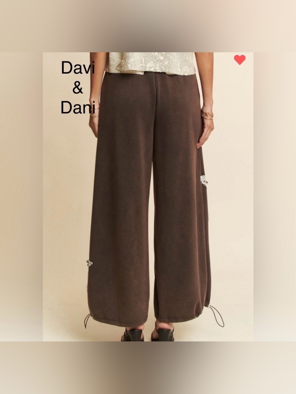 Davi & Dani Star Jogger Scuba Boho Pants ~ Mineral Wash Black - Picture 3 of 14